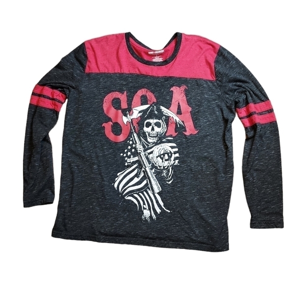 SOA Reaper XL 2016 shirt L/S Red and Black - Picture 3 of 11